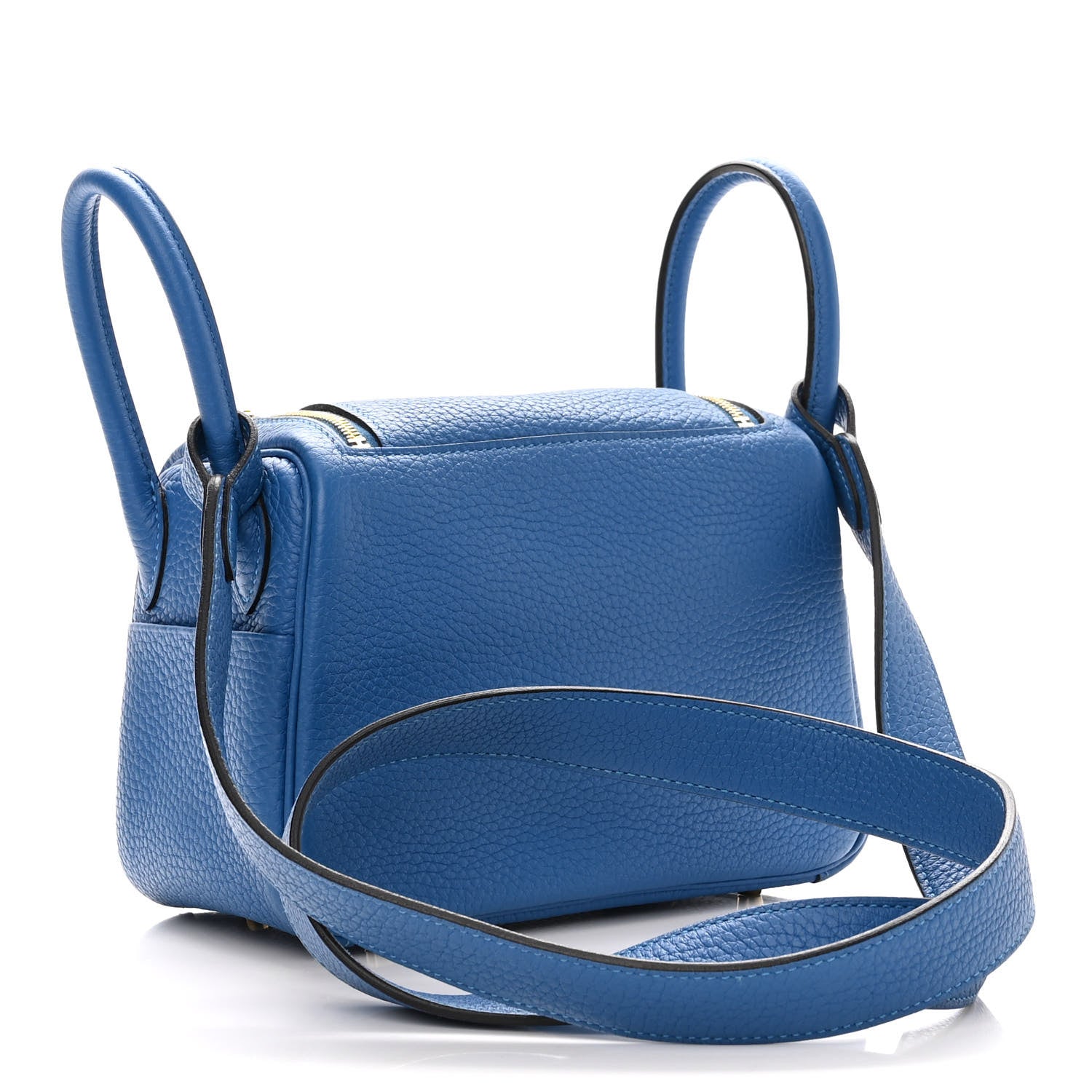 Hermes Taurillon Clemence Mini Lindy 20 Bleu Zellige 2 of 8