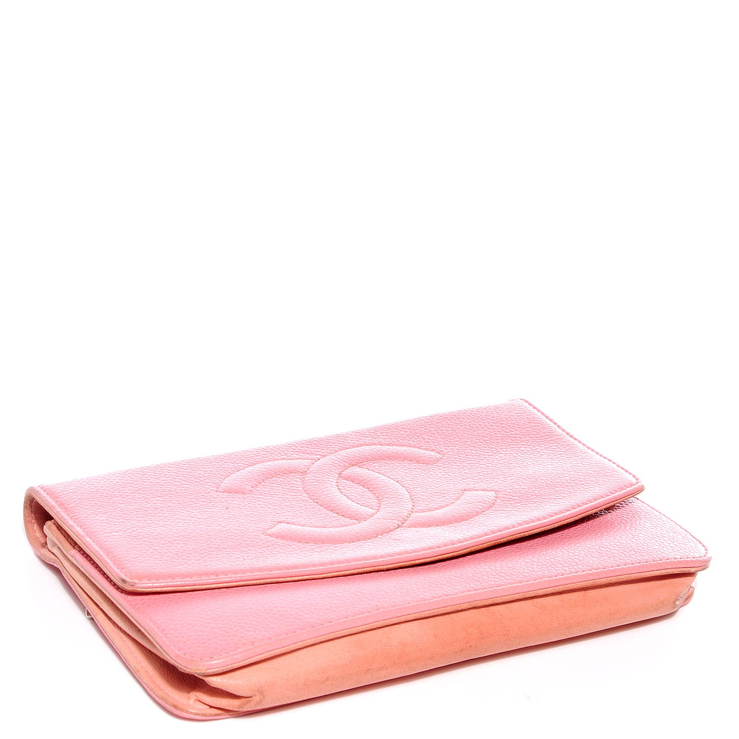 Chanel Caviar Timeless CC Wallet on Chain WOC Pink 4 of 8