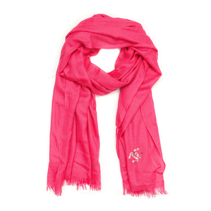 Chanel Cashmere Sequins CC Scarf Rose Fonce 1 of 6