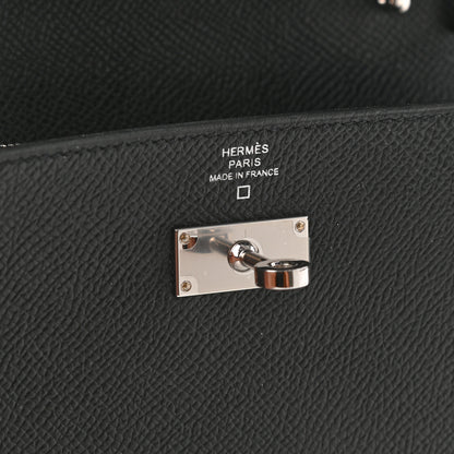 Hermes Epsom Matte Alligator Touch Kelly Wallet To Go Black 5 of 8