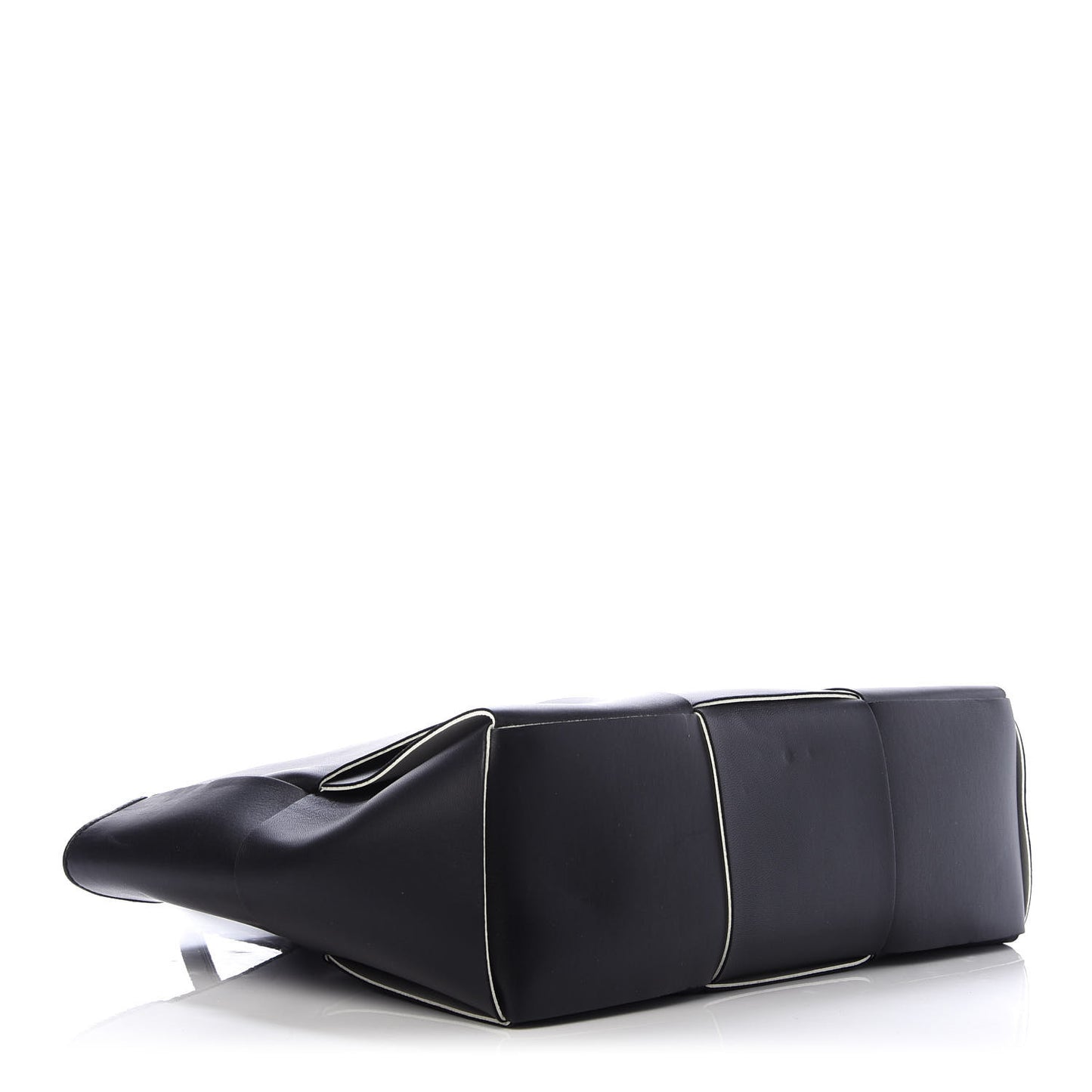 Nappa Maxi Intrecciato Arco Tote Black White