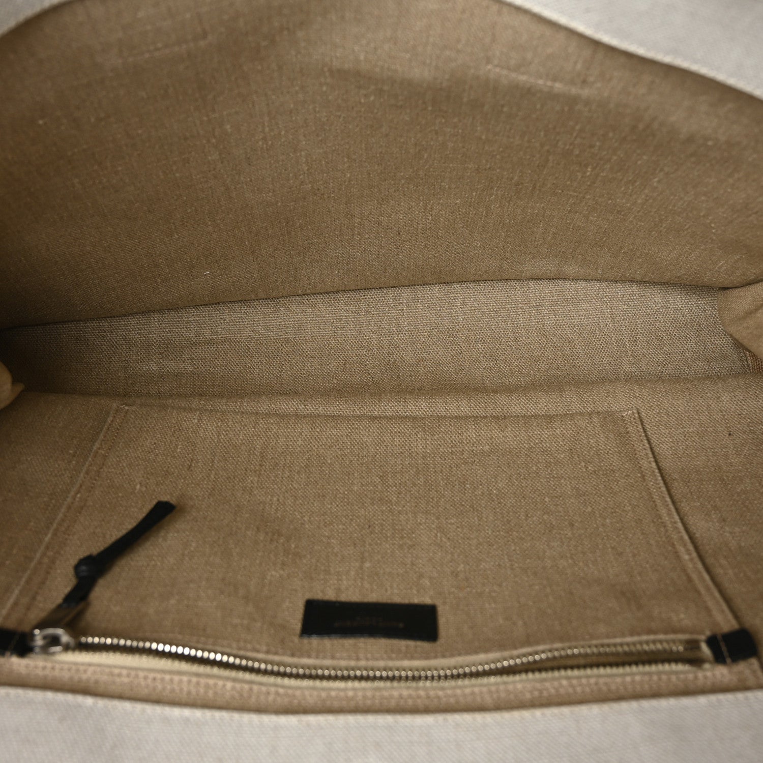 Saint Laurent Linen Calfskin Rive Gauche Tote Optic White 5 of 6