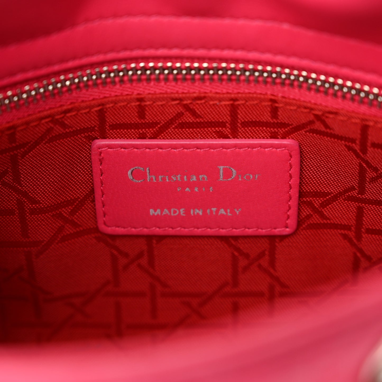 Lambskin Cannage Mini Lady Dior Fuchsia
