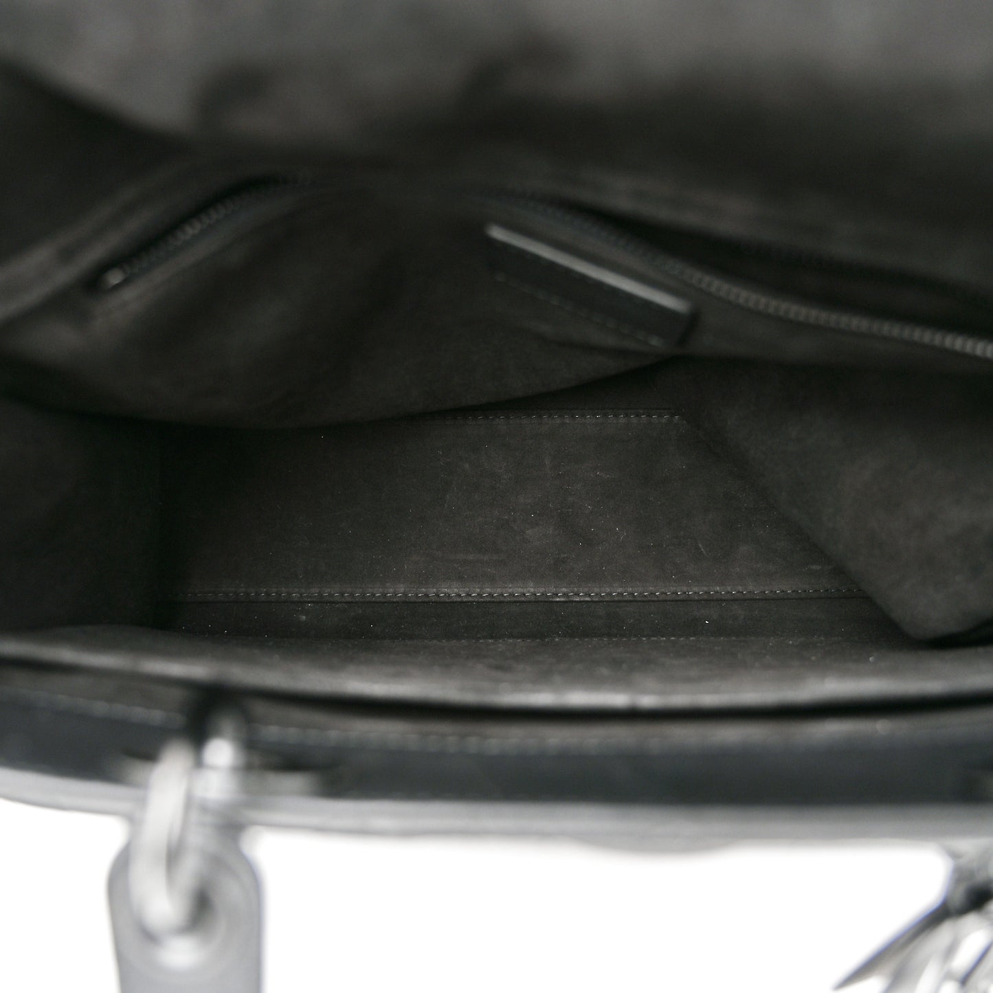Ultra Matte Calfskin Cannage Large Lady Dior Black