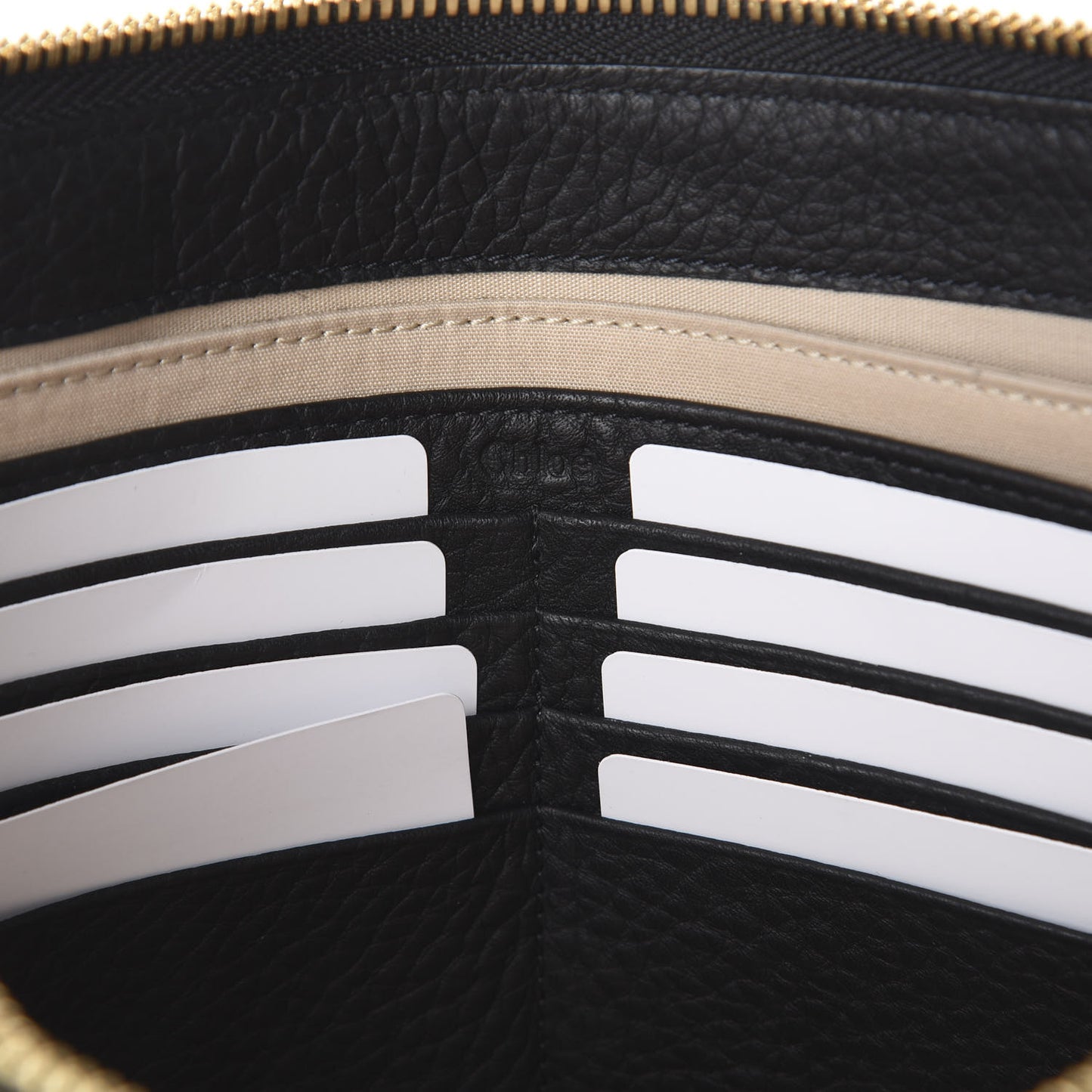 Calfskin Alphabet Flat Pouch Clutch Black