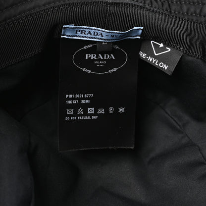 Prada Re-Nylon Metal Triangle Logo Womens Bucket Hat L Black 8 of 9