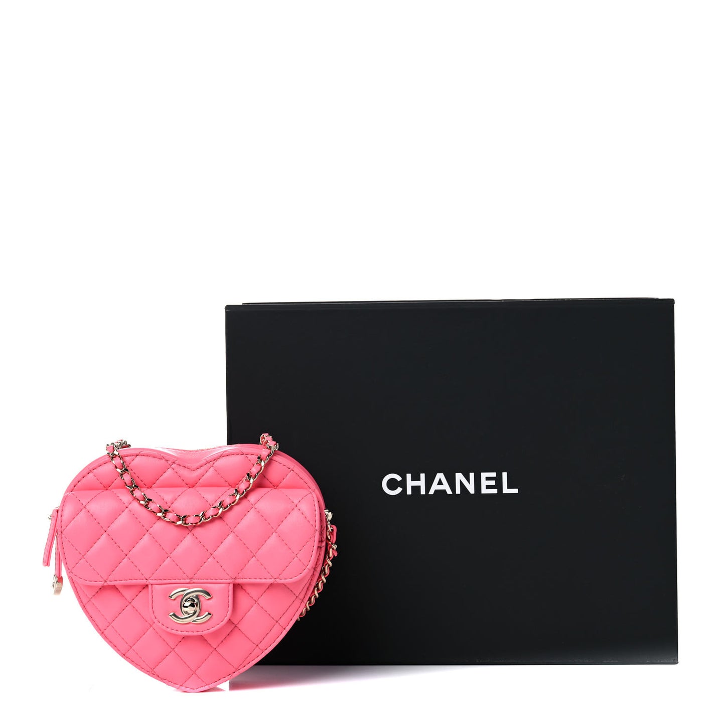 Lambskin Quilted CC In Love Heart Bag Pink