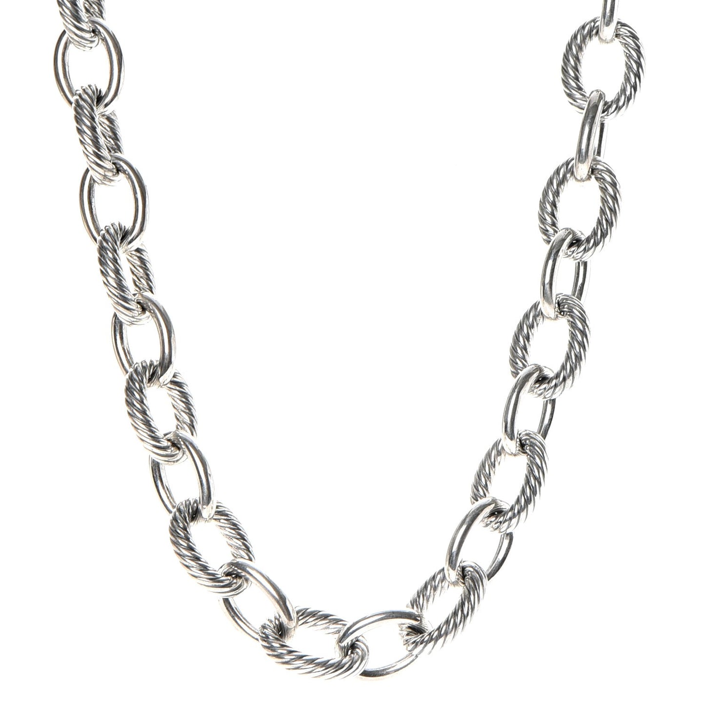 Sterling Silver 16mm Large Oval Link Necklace