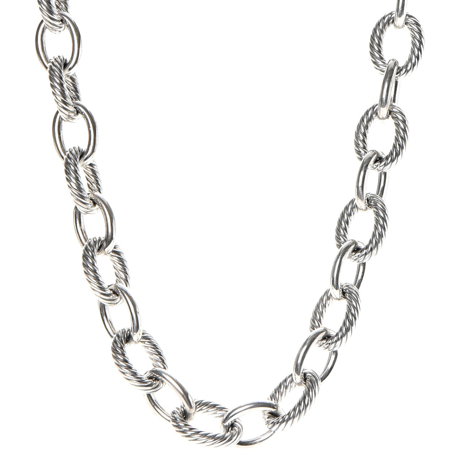 David Yurman Sterling Silver 16mm Large Oval Link Necklace 1 of 6