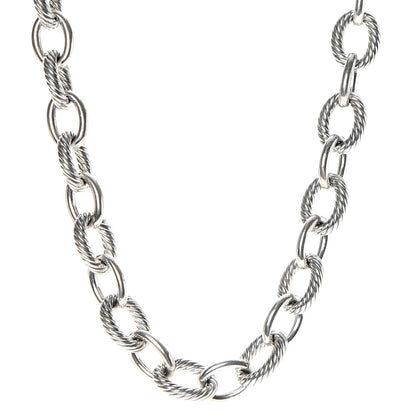 David Yurman Sterling Silver 16mm Large Oval Link Necklace 1 of 6