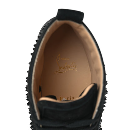 Christian Louboutin Veau Velours Mens Louis Orlato Flat Spikes Sneakers 42 Black 7 of 9