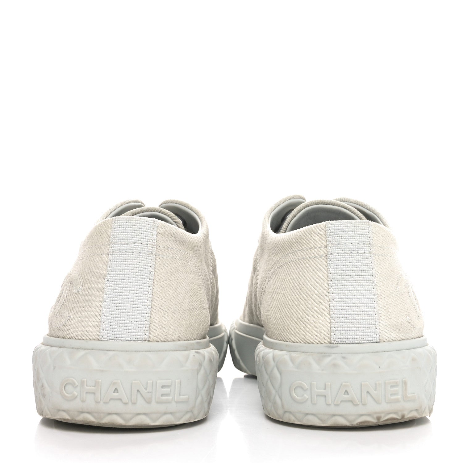 Chanel Denim Quilted Sneakers 36.5 Light Blue 6 of 10