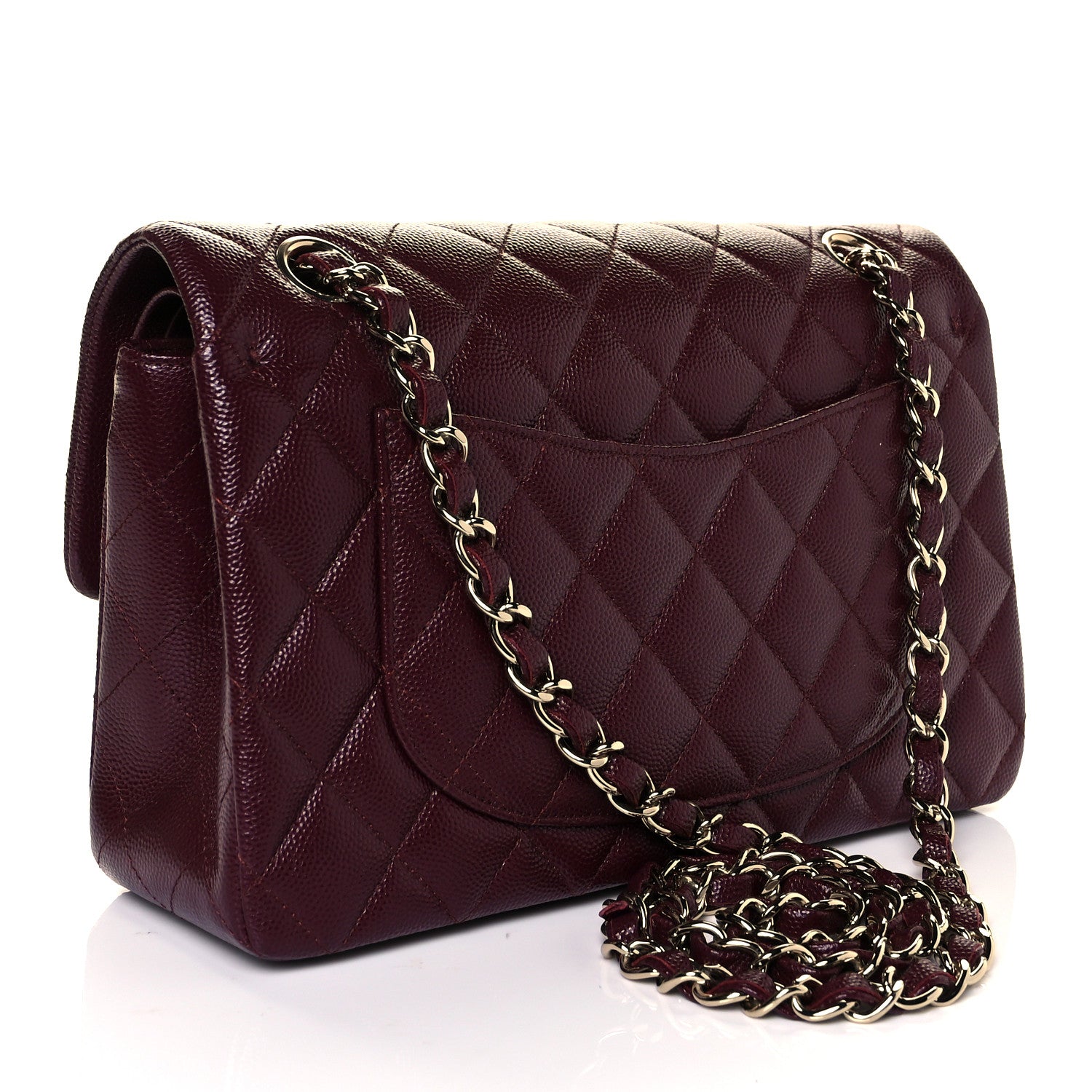 Chanel Caviar Quilted Small Double Flap Burgundy 3 of 10