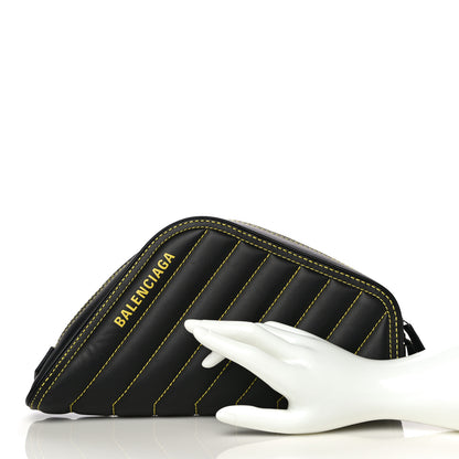 Balenciaga Calfskin Quilted Car Clutch S Black and Yellow 2 of 9