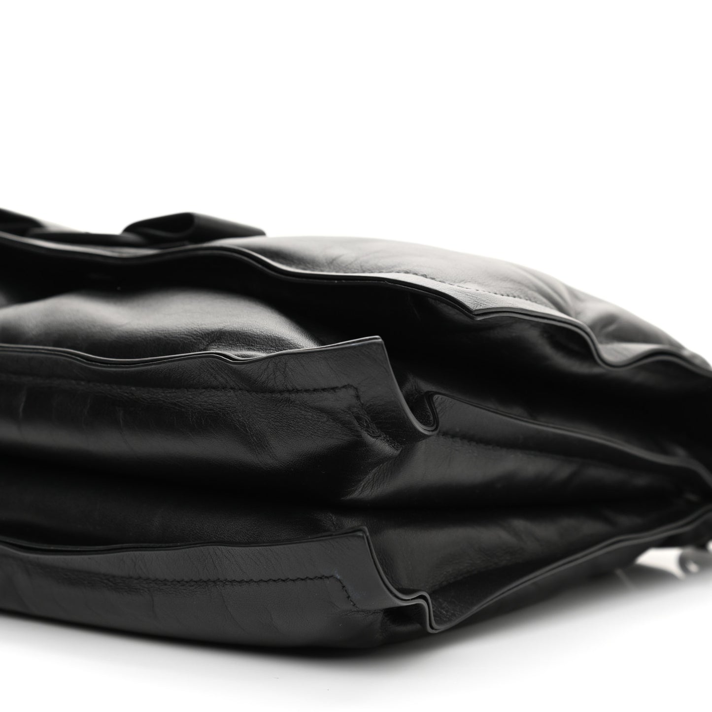 Calfskin Medium Viva Bow Shoulder Bag Black