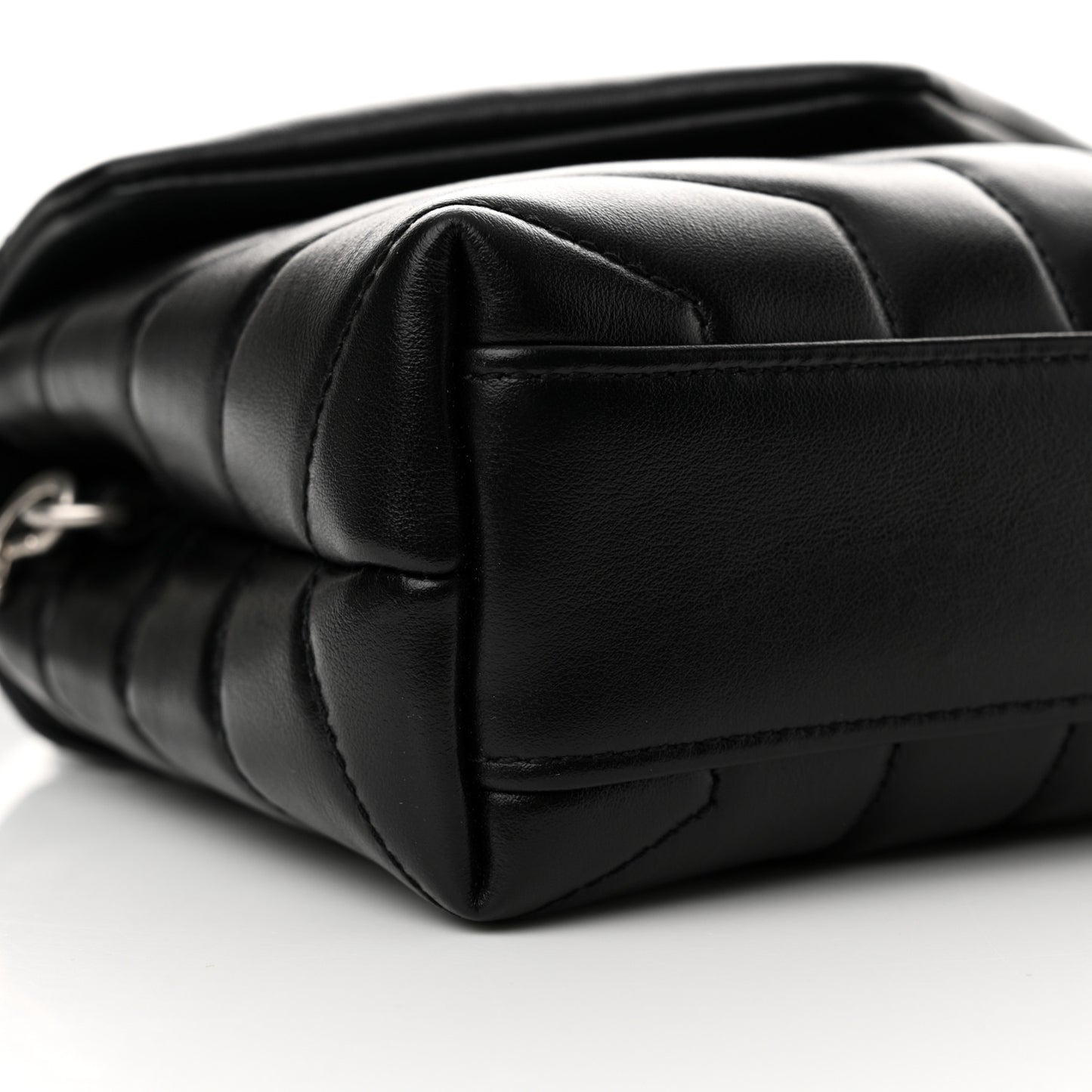 Calfskin Y Quilted Monogram Toy Loulou Crossbody Bag Black