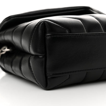 Saint Laurent Calfskin Y Quilted Monogram Toy Loulou Crossbody Bag Black 9 of 14