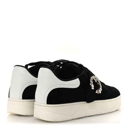 Jimmy Choo Suede Crystal Osaka Oakland Sneaker 41 Black White 5 of 11