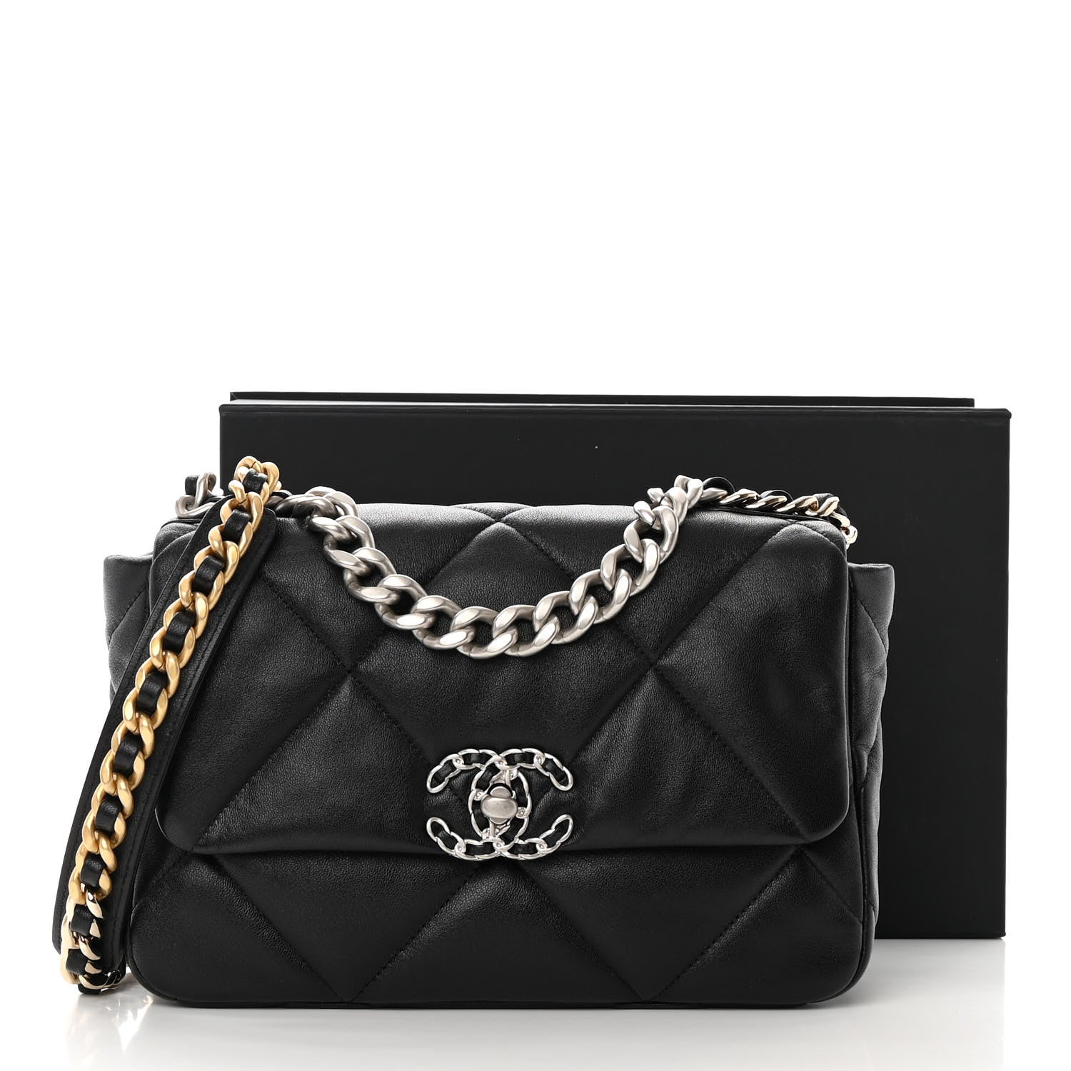 Chanel Lambskin Quilted Medium Chanel 19 Flap Black 12 of 12