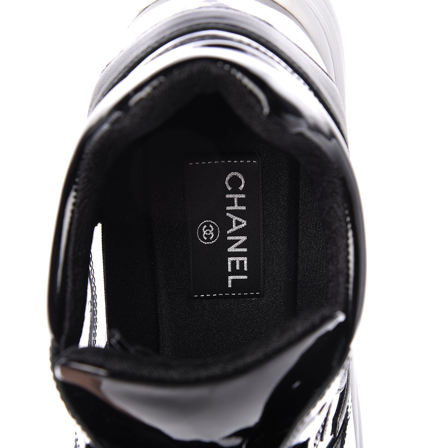 Chanel Calfskin Patent Transparent Sneakers 40.5 Black 7 of 9