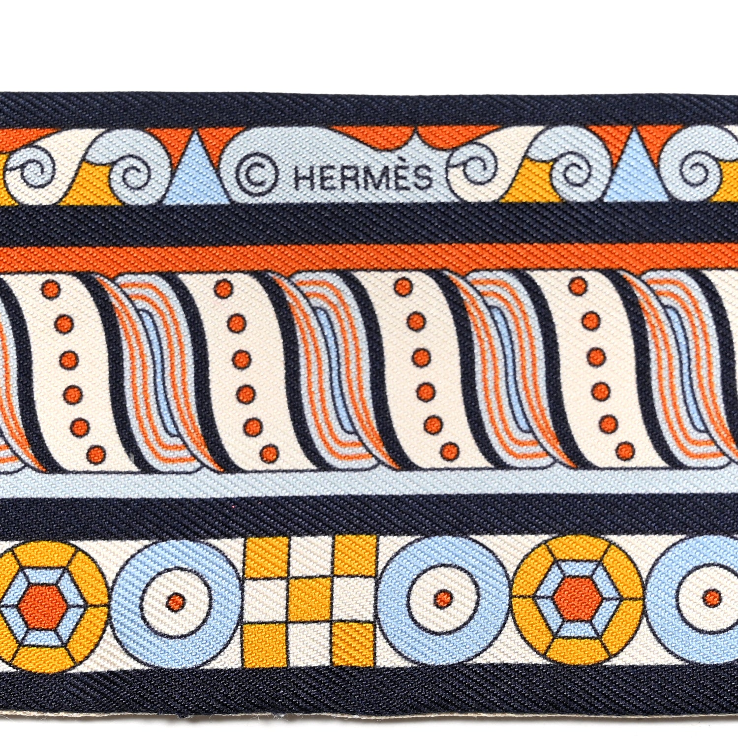 Hermes Silk Harnais En Rosace Twilly Creme Ciel Ocre 3 of 4