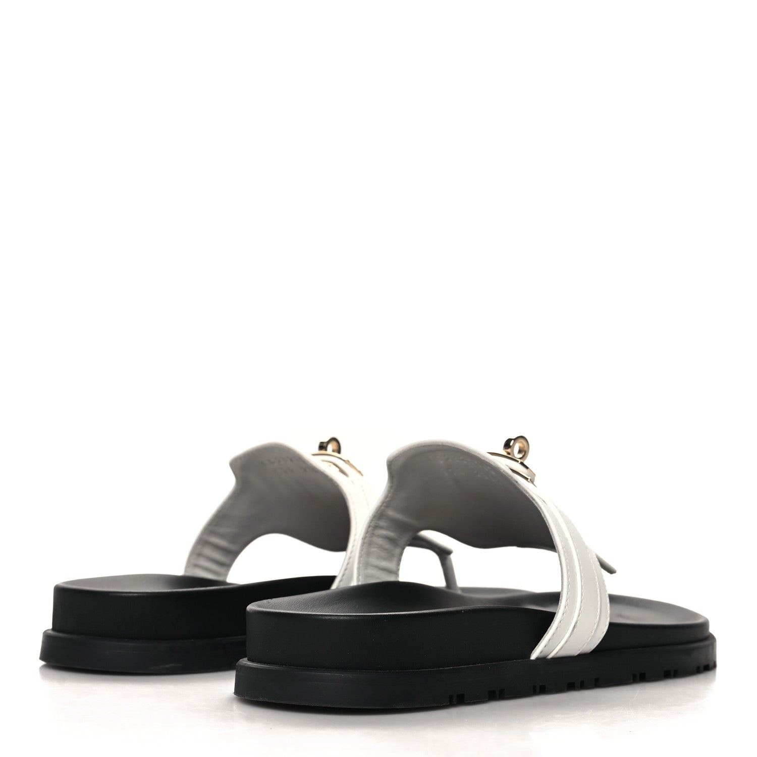 Hermes Calfskin Womens Empire Sandals 37 White 5 of 10