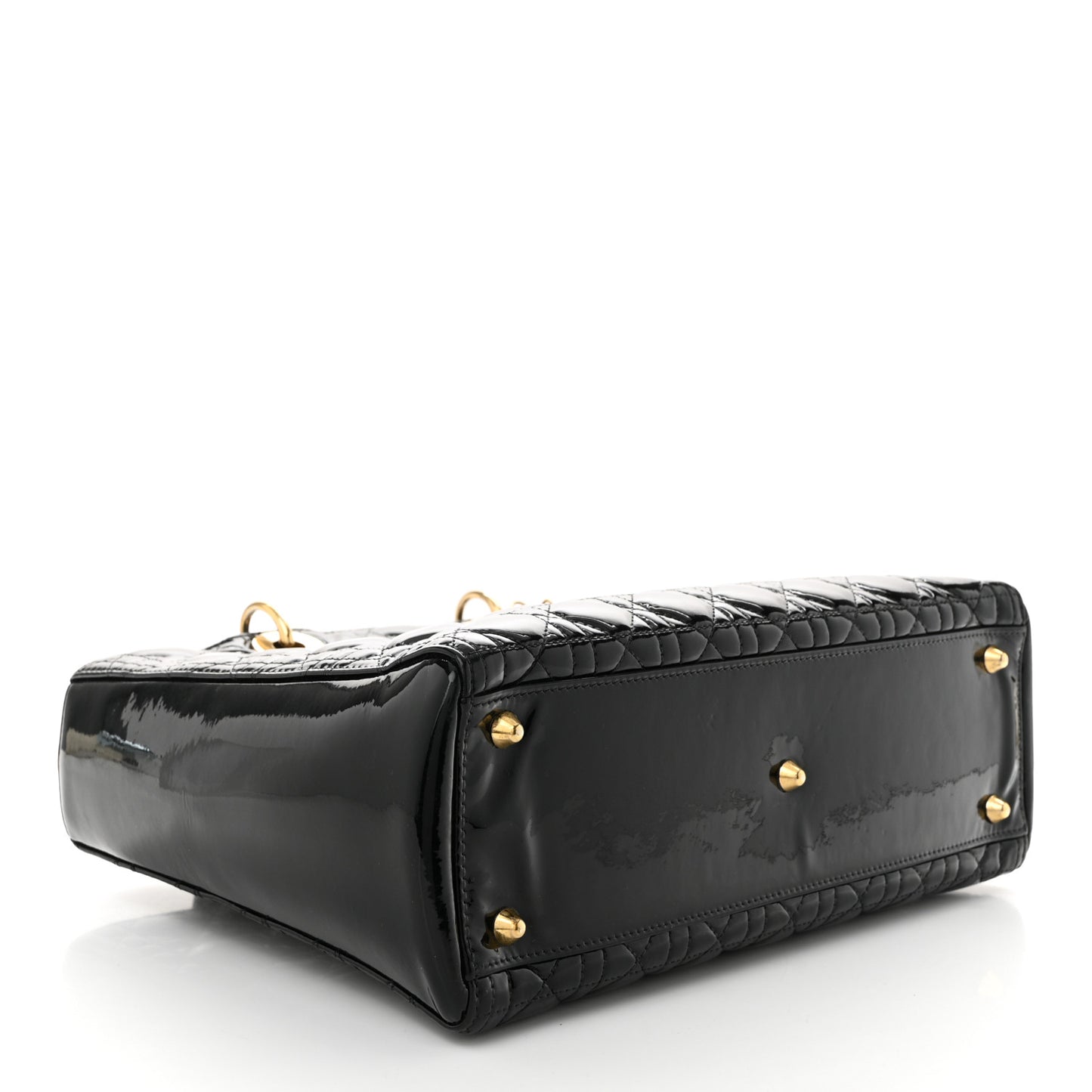 Patent Cannage Large Lady Dior Black