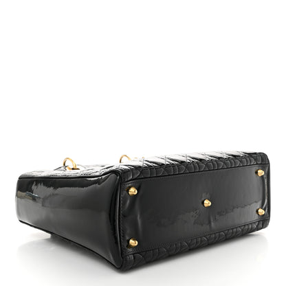 Christian Dior Patent Cannage Large Lady Dior Black 4 of 10