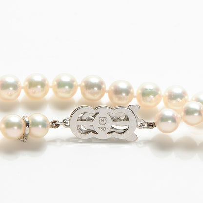 Mikimoto 18K White Gold Pearl 6mm Strand Akoya Necklace 16 5 of 6