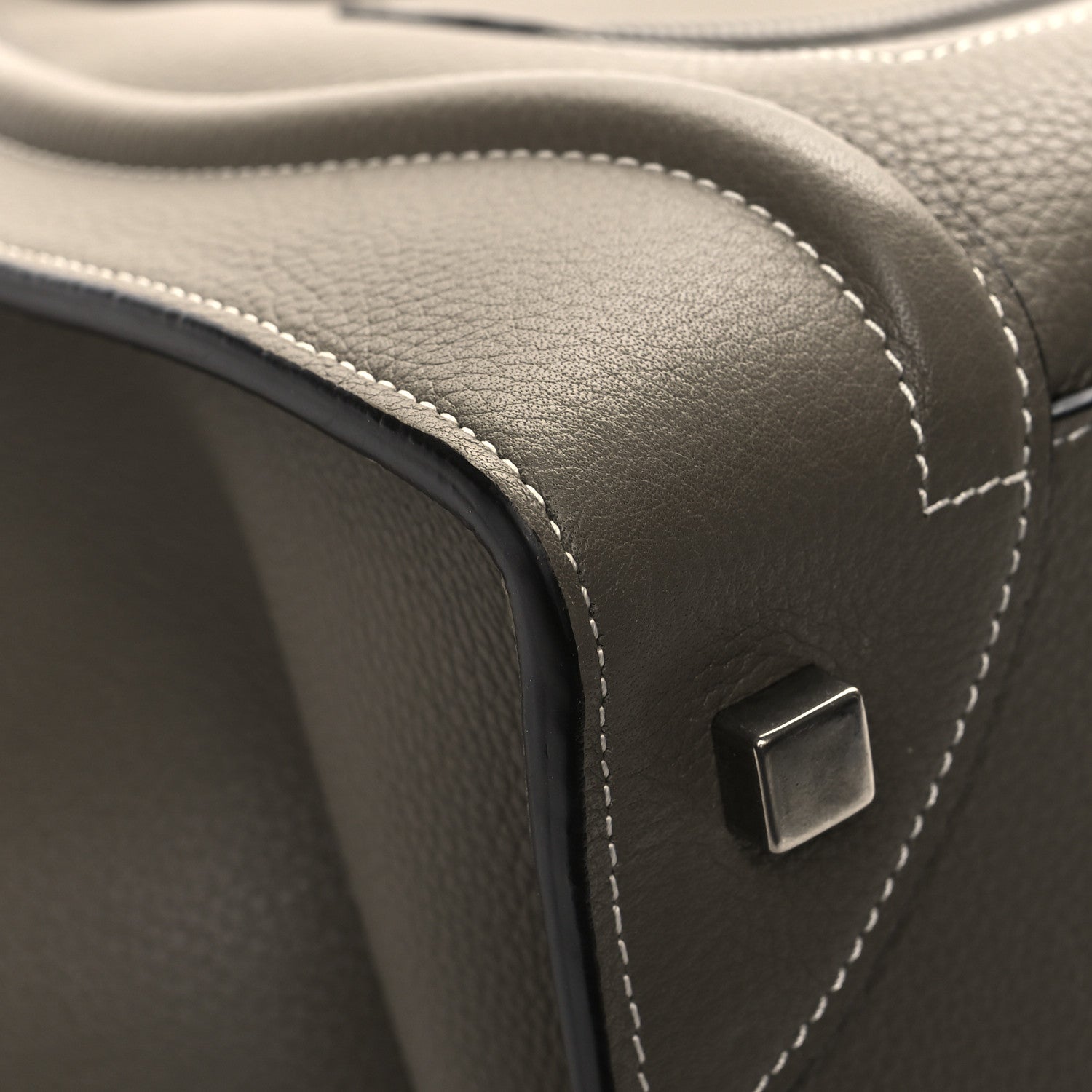 Celine Drummed Calfskin Mini Luggage Souris 10 of 13