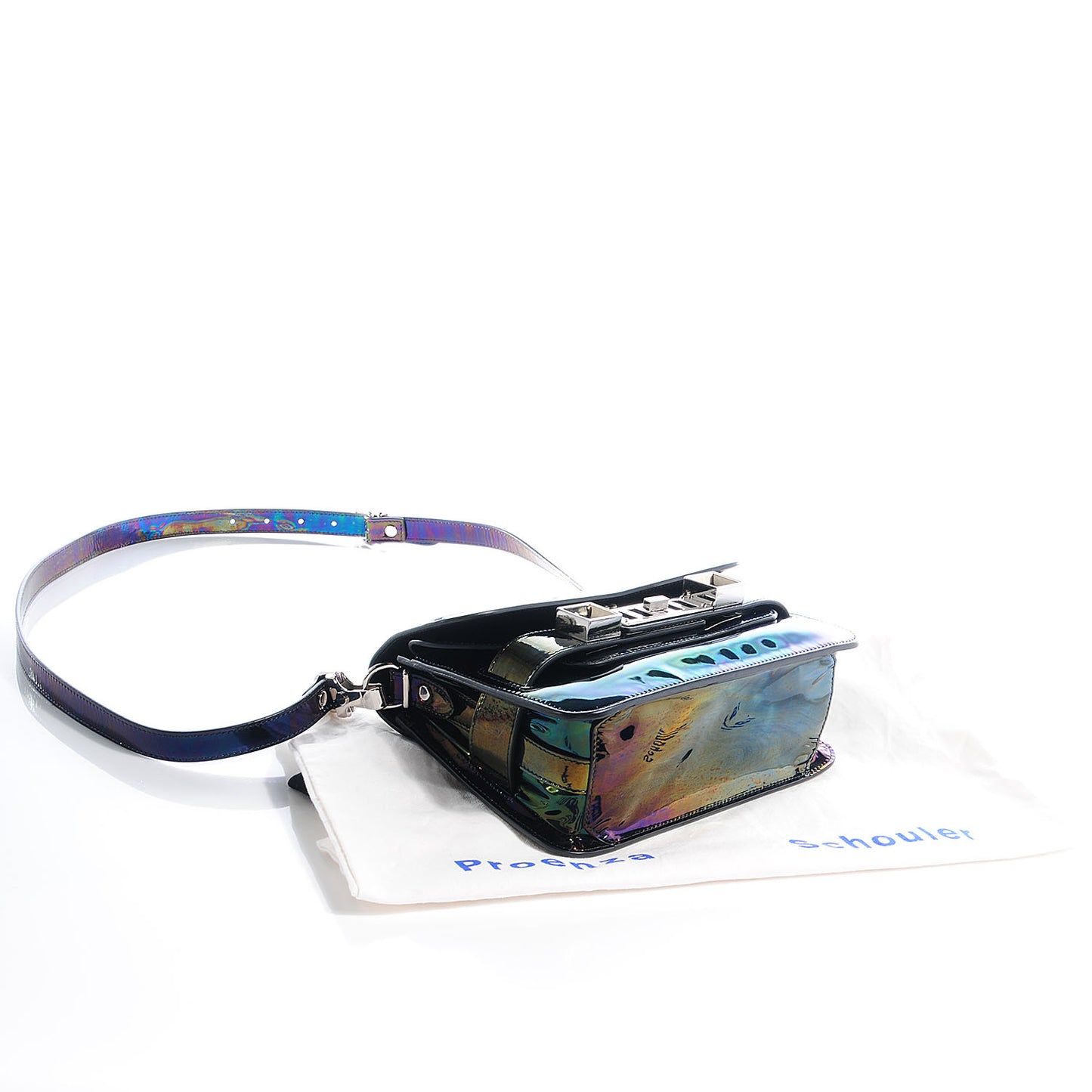 PS11 Mini Classic Shoulder Bag Holographic Oil Slick