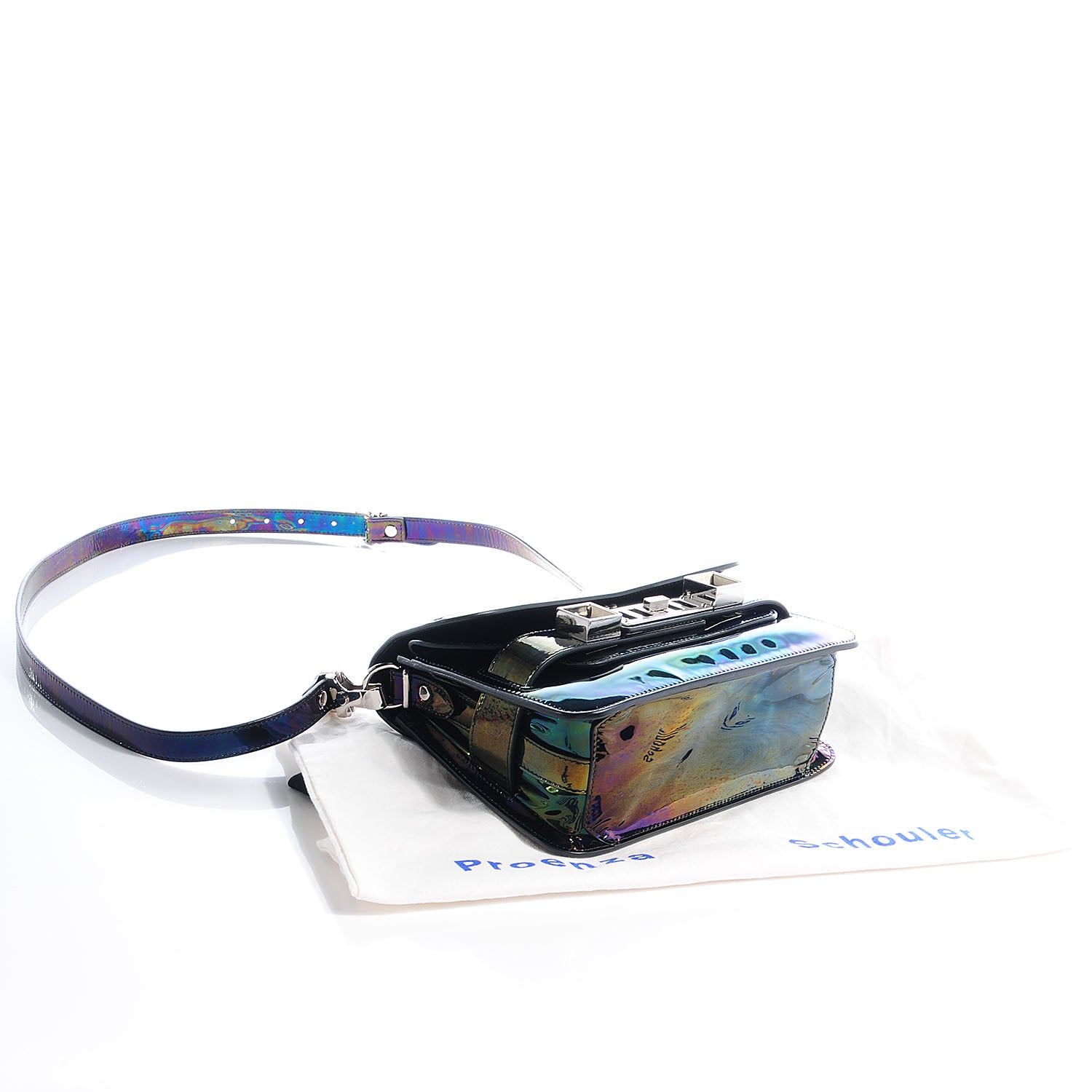 Proenza Schouler PS11 Mini Classic Shoulder Bag Holographic Oil Slick 4 of 12