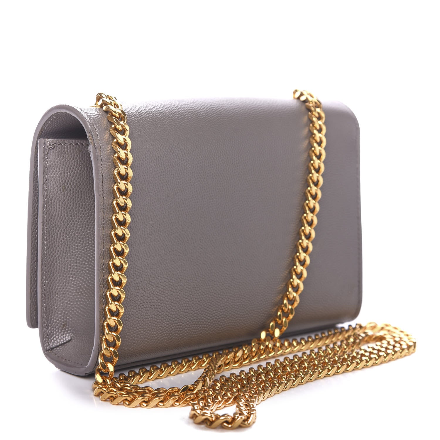 Saint Laurent Grain De Poudre Small Monogram Kate Satchel Fog 2 of 11