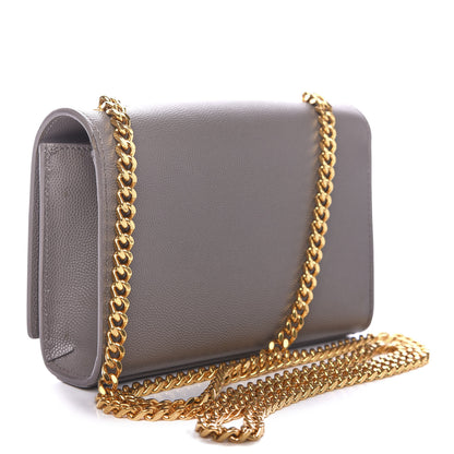 Saint Laurent Grain De Poudre Small Monogram Kate Satchel Fog 2 of 11