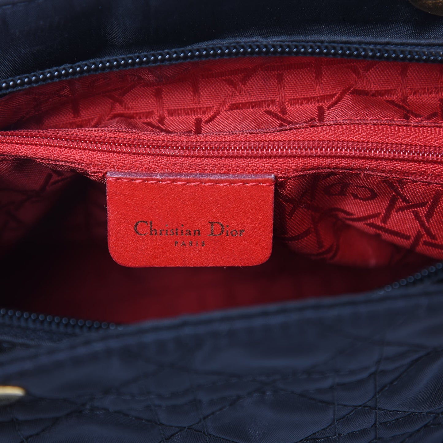 Nylon Cannage Medium Lady Dior Black