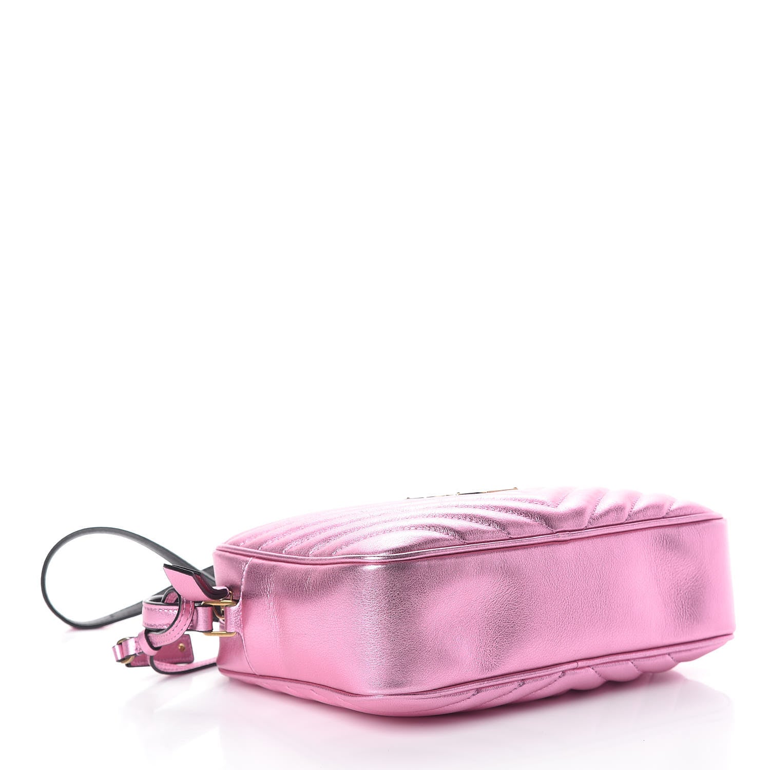 Saint Laurent Metallic Calfskin Matelasse Monogram Lou Camera Bag Vegas Pink 5 of 11