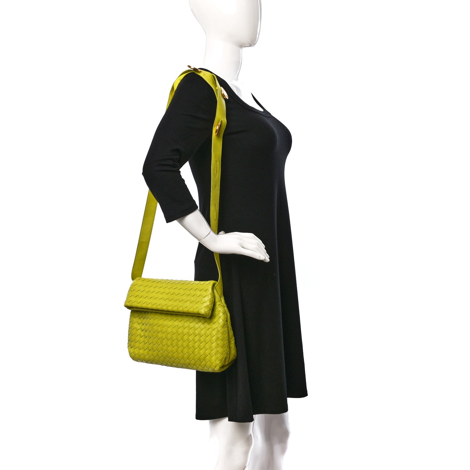 Bottega Veneta Nappa Intrecciato The Fold Crossbody Kiwi 2 of 8