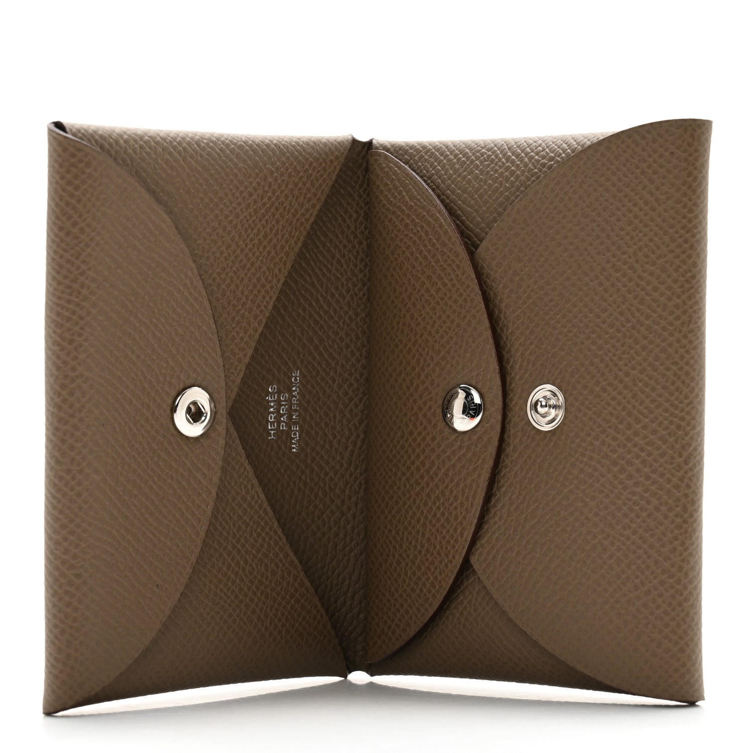 Hermes Epsom Calvi Duo Card Case Etoupe 6 of 7