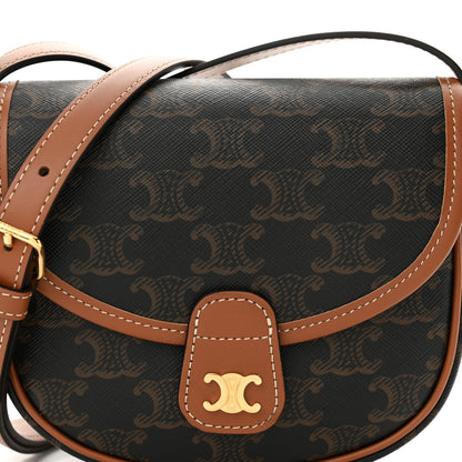 Celine Canvas Calfskin Triomphe Mini Besace Tan 7 of 10