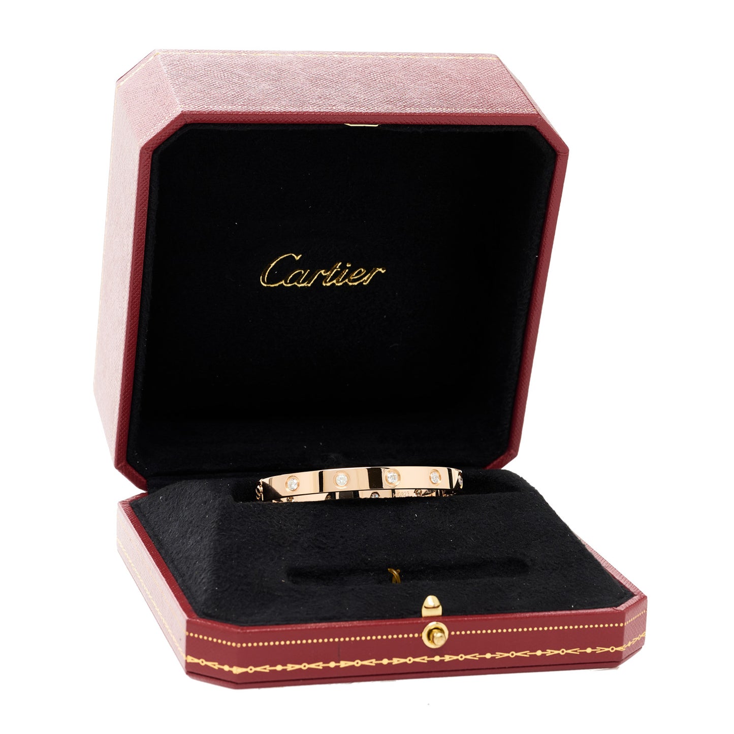 18K Pink Gold 10 Diamond LOVE Bracelet 16