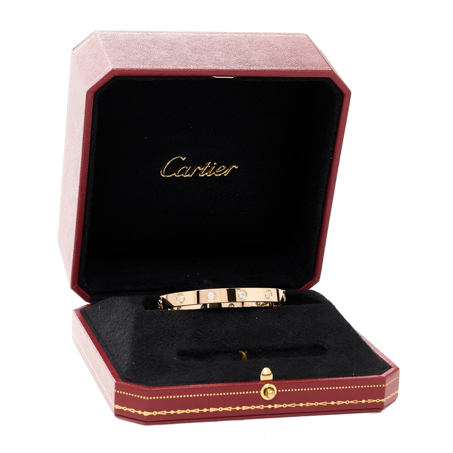 Cartier 18K Pink Gold 10 Diamond LOVE Bracelet 16 8 of 8