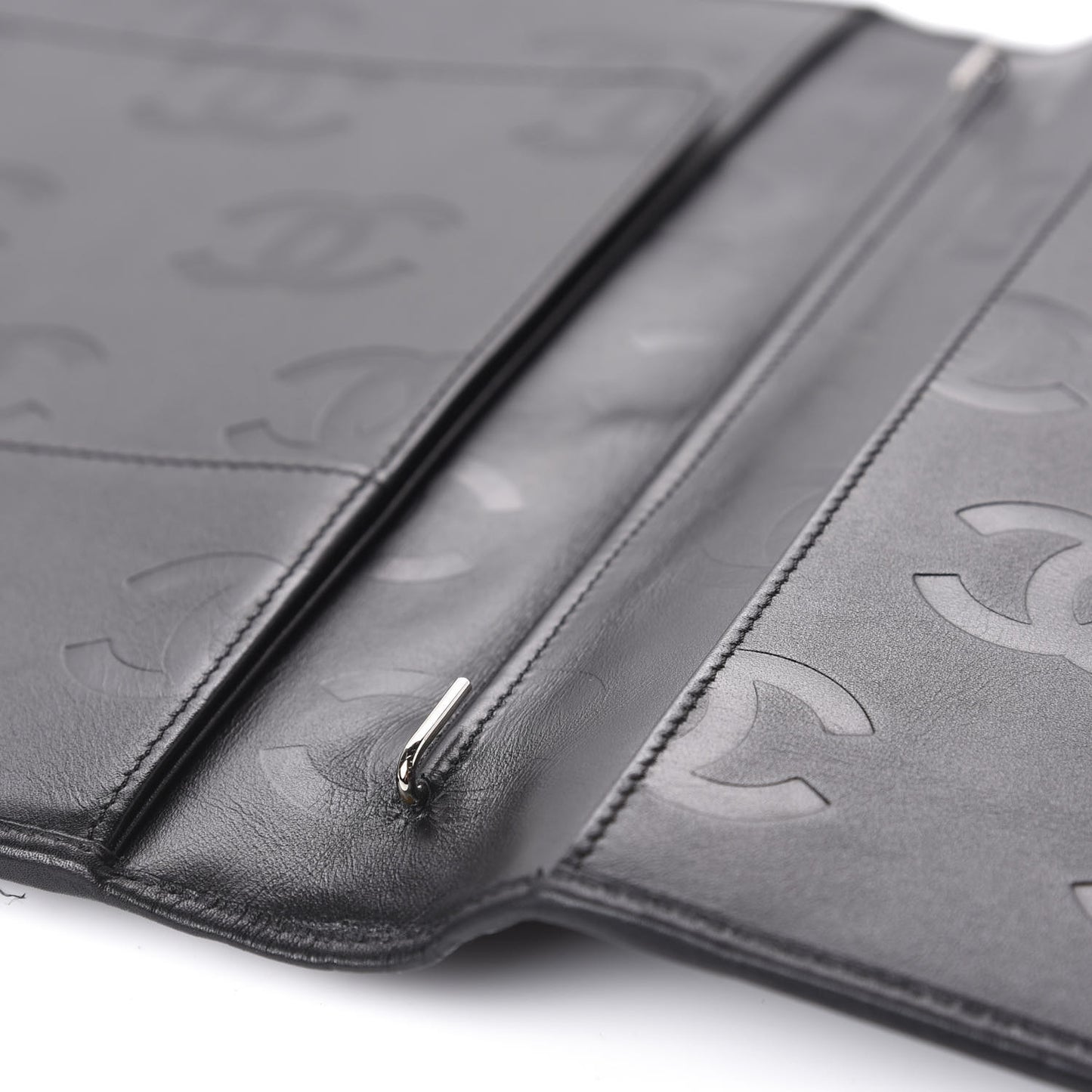Calfskin Quilted Large Cambon Agenda Planner Black
