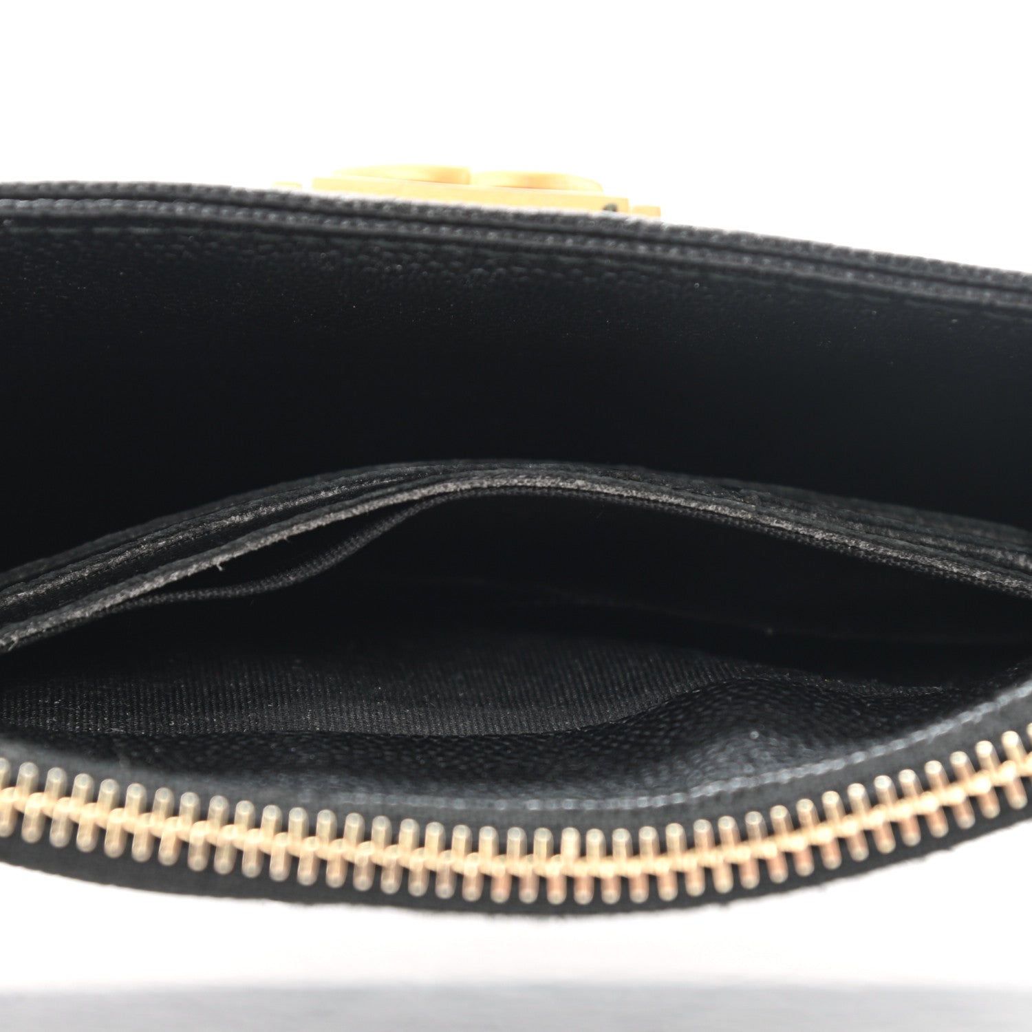 Chanel Caviar Quilted Classic Zip Boy Pouch Black 12 of 13