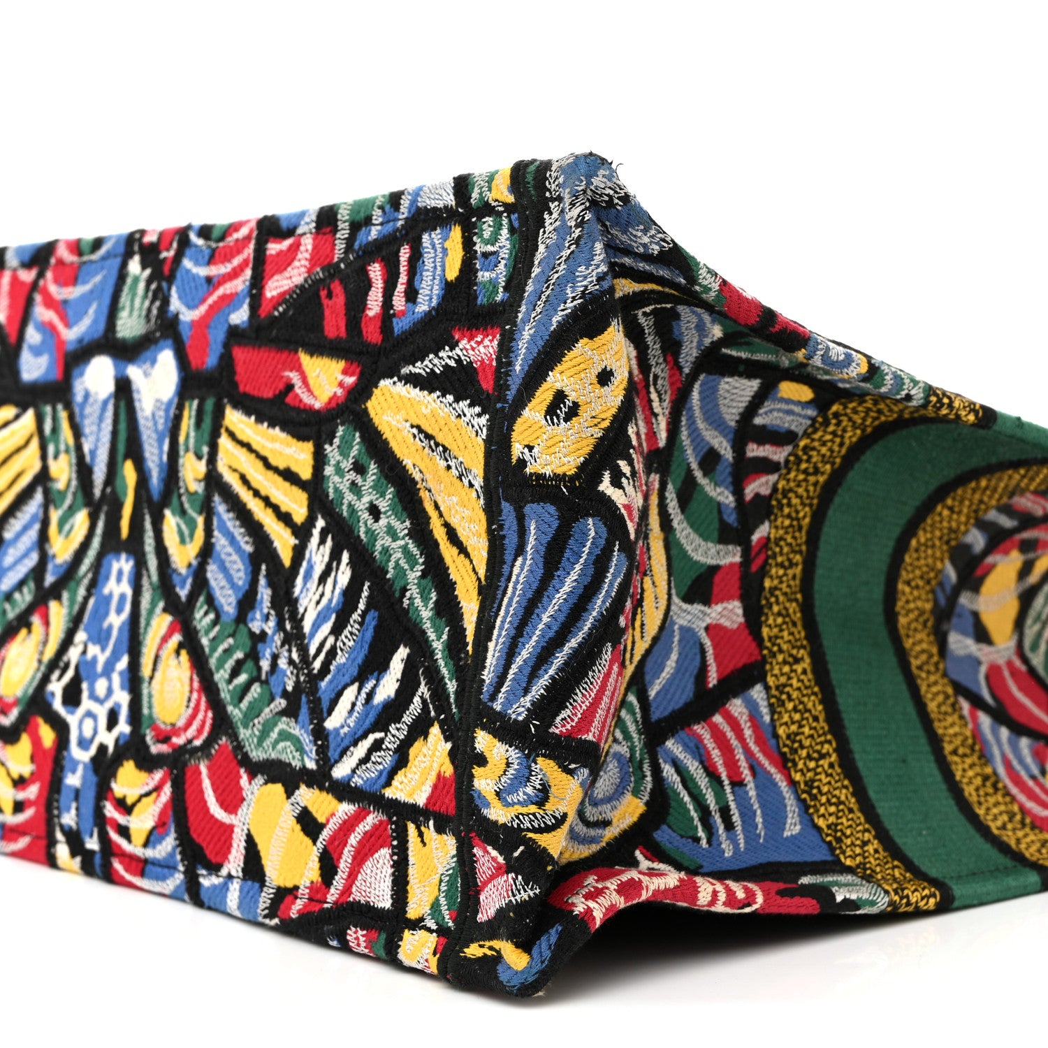 Christian Dior Canvas Embroidered Butterfly Book Tote Black Multicolor 10 of 12