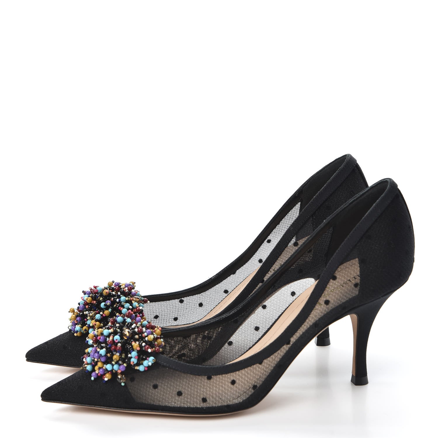 Christian Dior Grosgrain Plumetis Dior Blossom Pump 36 Black 2 of 9