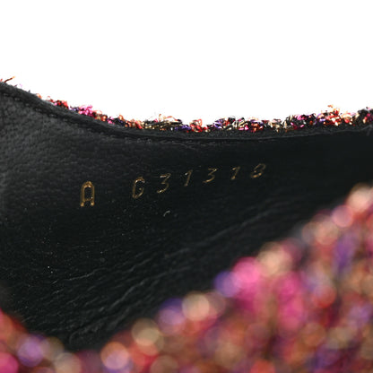 Chanel Tweed Grosgrain Cap Toe CC Slingback Pumps 38 Pink Black 9 of 13