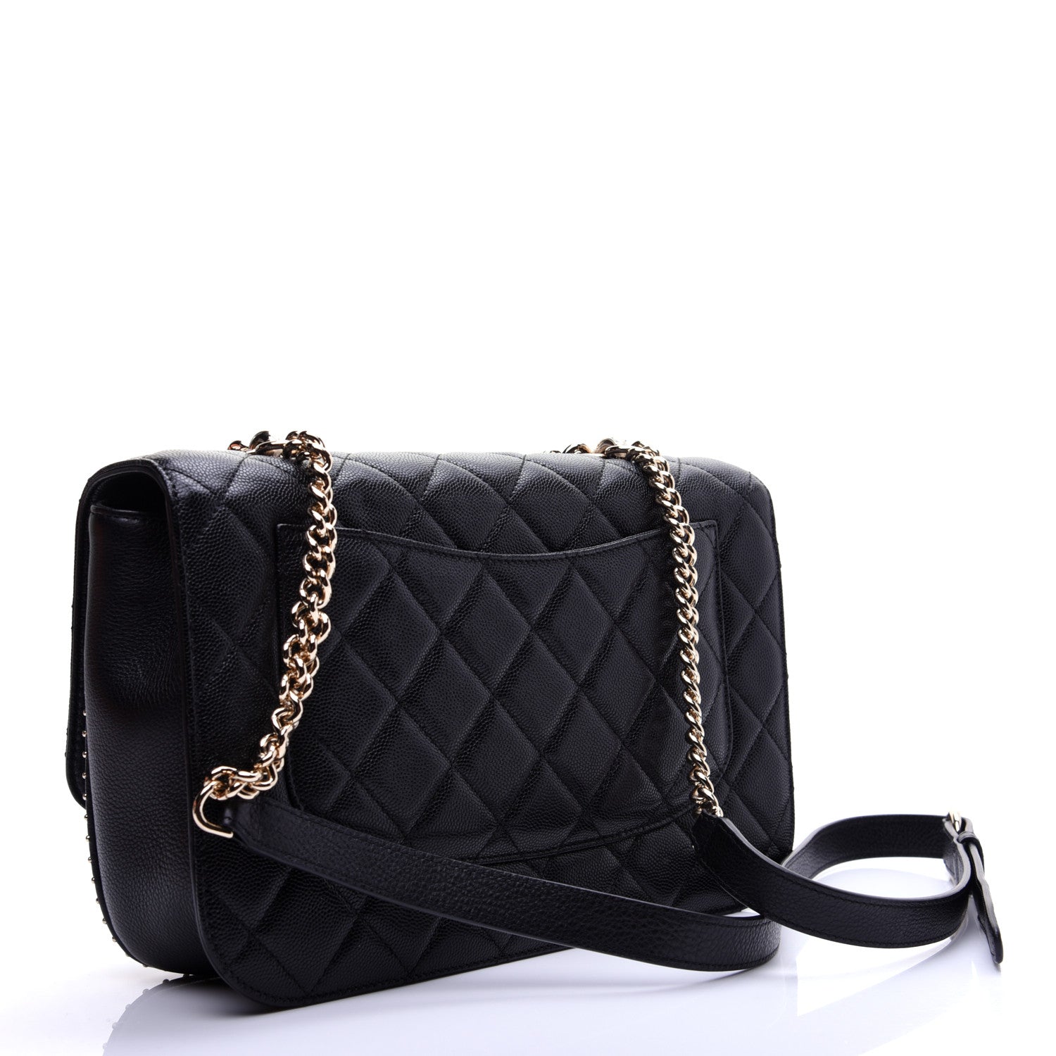 Chanel Caviar Quilted Large Studded Flap Black 3 of 13