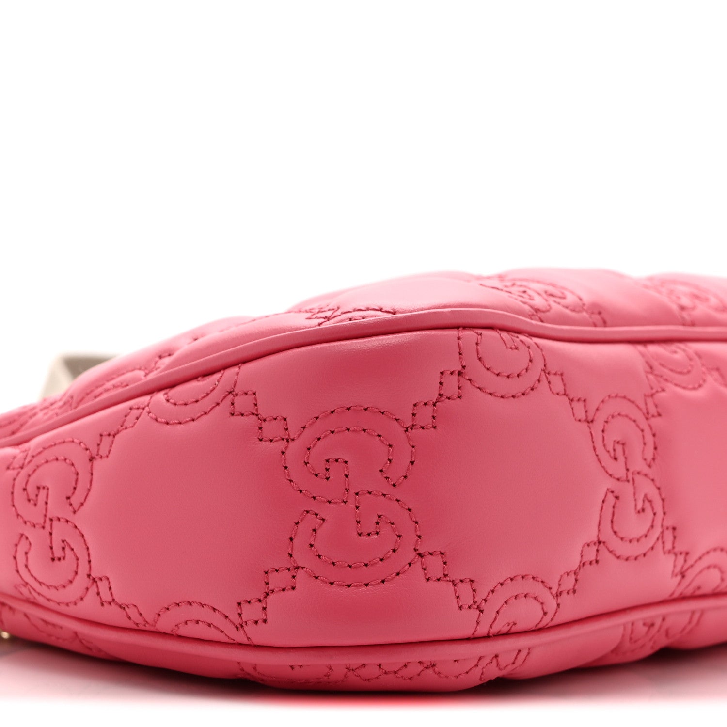 Gucci Calfskin GG Matelasse Chain Handbag Rhodamine Pink Natural 9 of 10