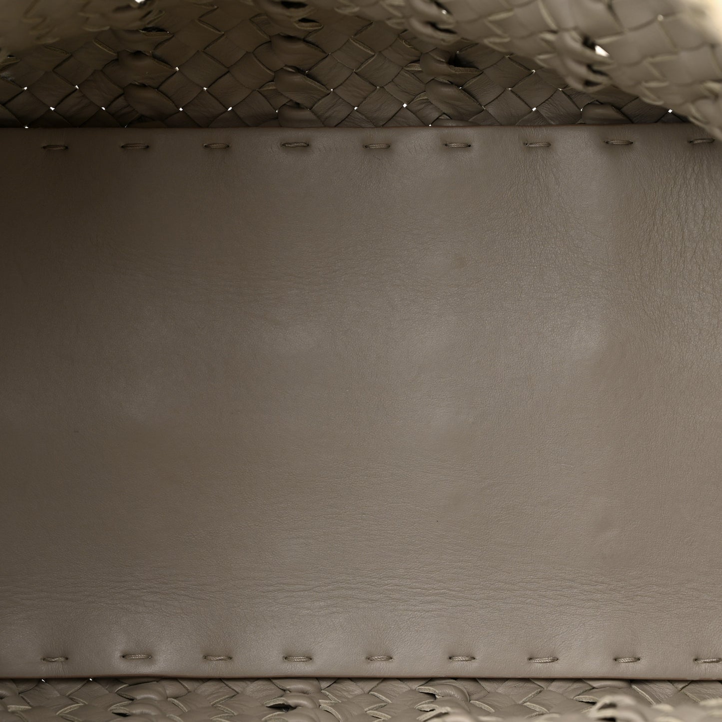 Nappa Intrecciato Small Lido Metal Rings Tote Fume