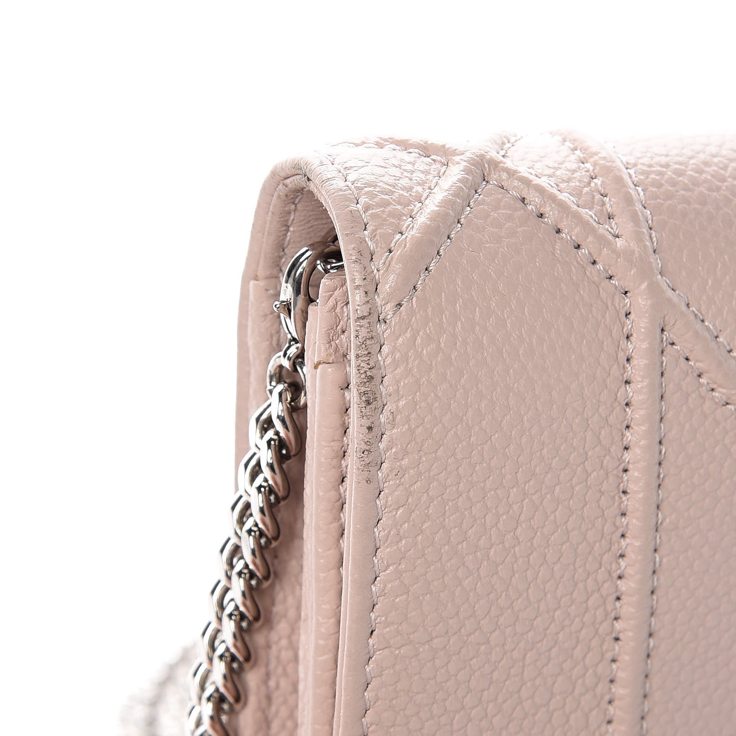 Christian Dior Grained Calfskin Diorama Croisiere Chain Wallet Rose Poudre 9 of 12